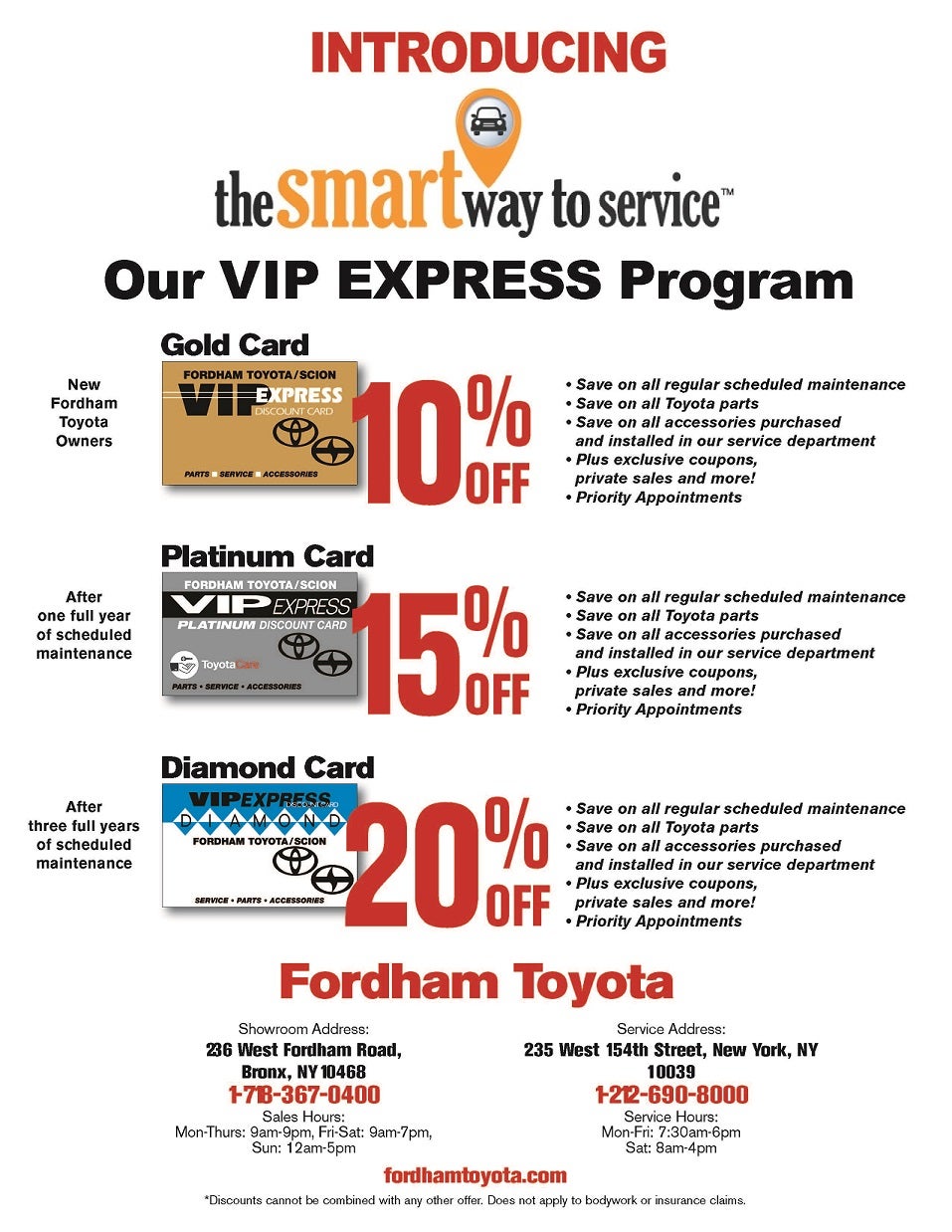 Fordham Toyota VIP EXPRESS Program - the smart way to service